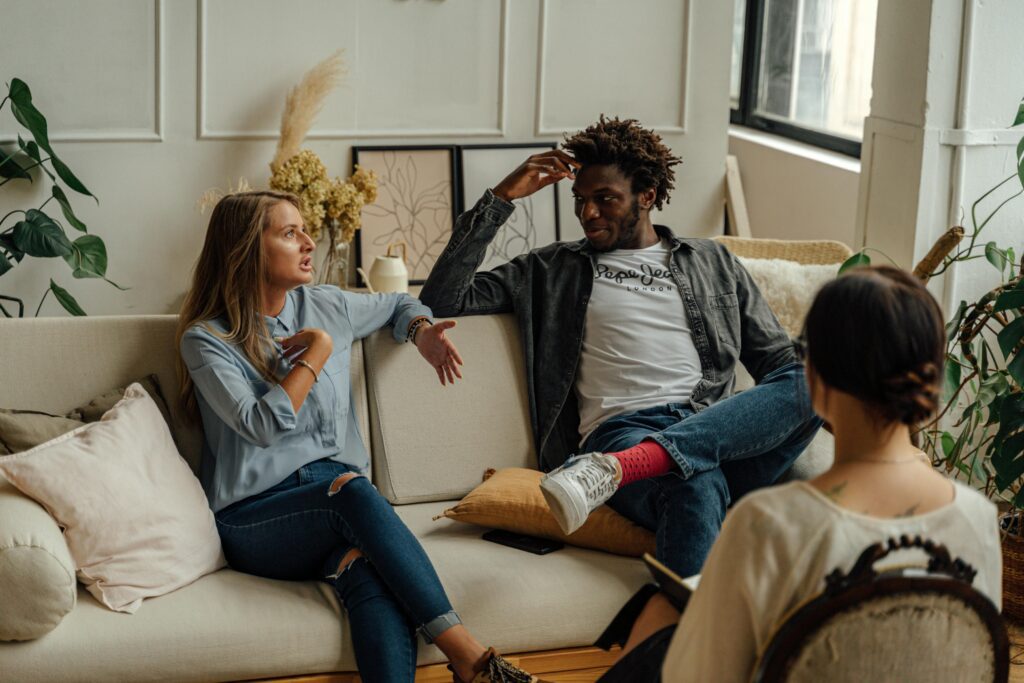 A group therapy session for addiction recovery.